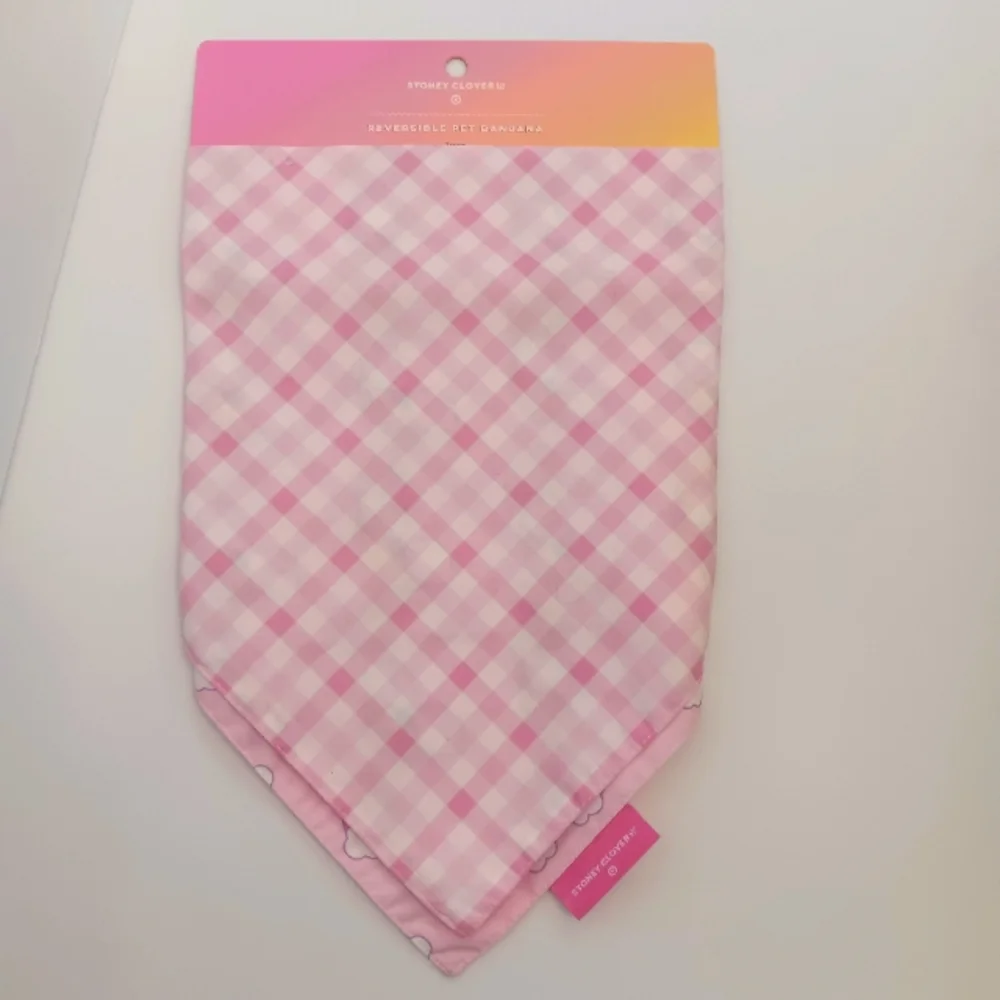 NWT Stoney Clover Lane x Target Reversible Rainbow/Gingham Dog Scarf Bandana